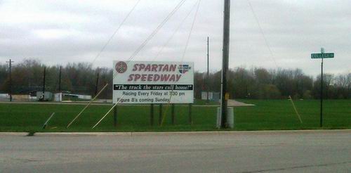 Spartan Speedway (Corrigan Oil Speedway) - Sign From Randy (newer photo)